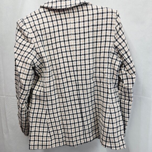 NEW GREAT JONES TAN/CREAM/BLACK PLAID HOUNDSTOOTH BLAZER LARGE MSRP $225 - Picture 5 of 16